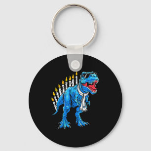 Menorasaurus Hanukkah T Rex Dinosaur Dino Chanukah Keychain