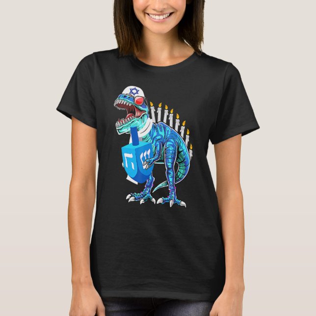 Menorasaurus Rex Dinosaur Rex Hanukkah  For Boys K T-Shirt (Front)