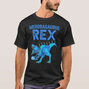 Menorasaurus Rex   Dinosaur Rex Hanukkah Menora Pu T-Shirt