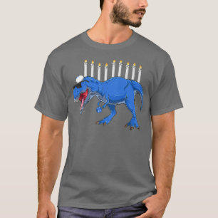 Menorasaurus Rex Hanukkah Chanukah Jewish Menorah T-Shirt