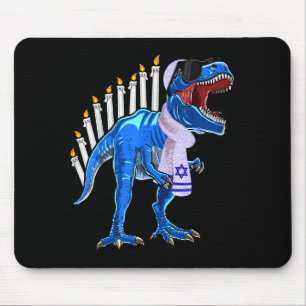Menorasaurus Rex Shirt T Rex Dinosaur Hanukkah Gif Mouse Pad