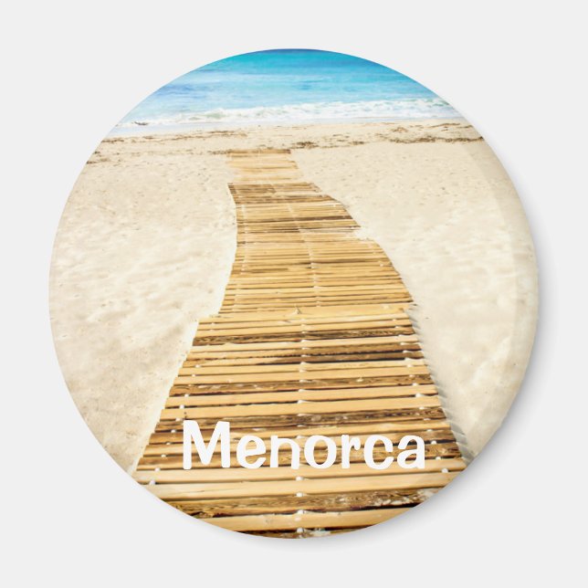 Menorca Boardwalk to Sea Souvenir Magnet (Devant)