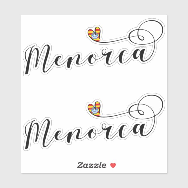 Menorca Flag Heart, Balearic Islands (Sheet)