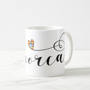 Menorca Flag Heart, Balearic Islands Coffee Mug