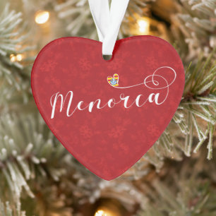 Menorca Flag Heart, Balearic Islands Ornament