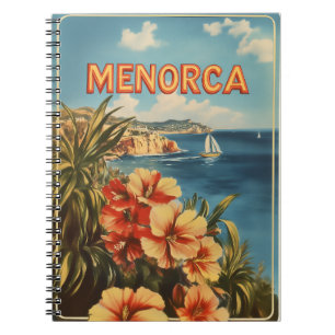 Menorca flowers vintage notebook