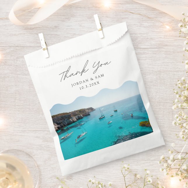 Menorca Spain Wedding Personalized Favour Bag (Clipped)