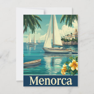 Menorca vintage postcard