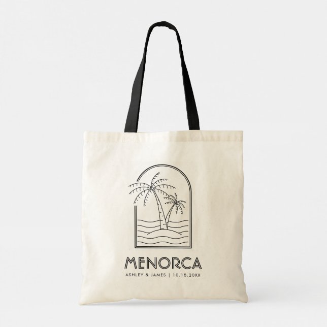 Menorca Wedding Weekend Destination Wedding Tote Bag (Back)