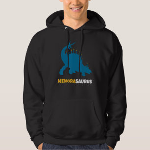 Menosaurus Dinosaur Menorah 2021 Jewish Hanukkah Hoodie