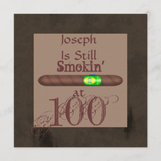 Men's 100th Birthday Cigar Invitations