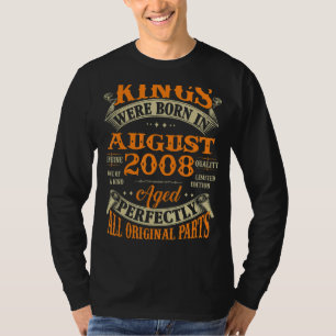 Mens 14th Birthday For Kings Born In August 2008 1 T-Shirt
