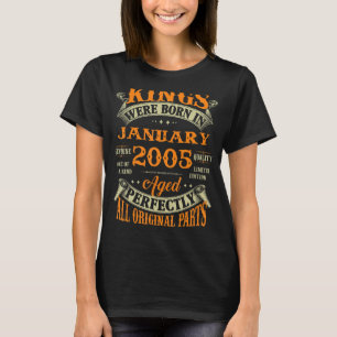 Mens 18th Birthday Kings Born In January 2005 18 T-Shirt
