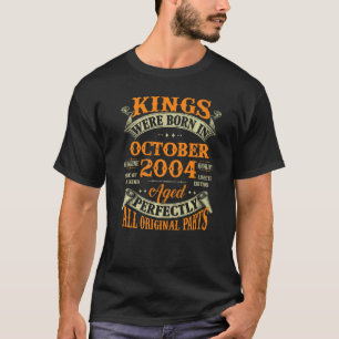 Mens 18th Birthday Kings Born In October 2004 18 T-Shirt