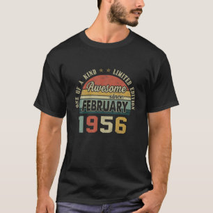 Mens 1956 66 Years Old Vintage February 1956 66Th T-Shirt