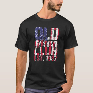 Mens 1987 Birthday Party  Old Man Club Est 1987 Re T-Shirt