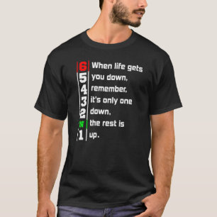 Mens 1 Down 6 Up Motorcycle  1 T-Shirt