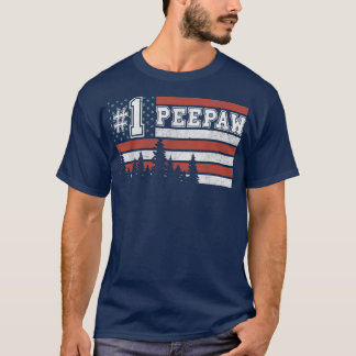 Mens 1 Peepaw American Flag 4th Of July Vintage Fa T-Shirt