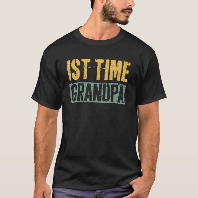 Mens 1st Time Grandpa  Father's Day T-Shirt (Front)