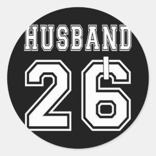 Mens 2026 husband wife matching engagement party classic round sticker