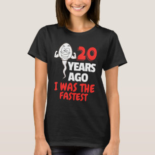 Mens 20th Birthday Gag Sperm 20 Years Of Awesome F T-Shirt
