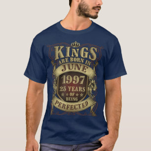Mens 25th Birthday Gift Perfected King Born June 1 T-Shirt