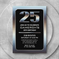Men's 25th Birthday Invitation