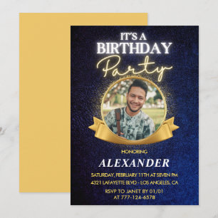 Mens 26th birthday invitations Elegant Chic