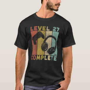 Mens 27Th Birthday Men Gaming T Level 27 Complete T-Shirt