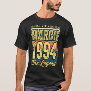 Mens 27th Birthday The Man The Myth The Legend Mar T-Shirt