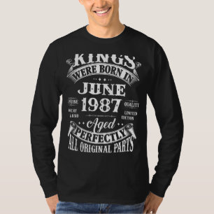 Mens 35th Birthday Gift For Kings Born In June 198 T-Shirt