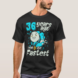 Mens 36 Years Ago I Was The Fastest  36th Birthday T-Shirt