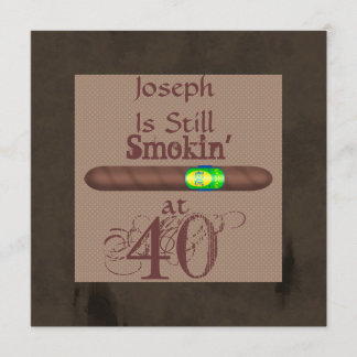 Men's 40th Birthday Cigar Invitations