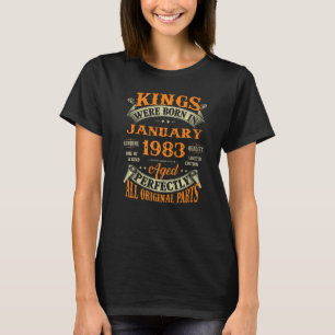 Mens 40th Birthday Kings Born In January 1983 40 T-Shirt