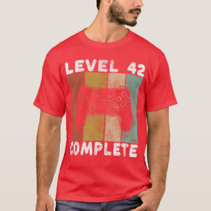 Mens 42nd Birthday Men Gaming Level 42 Complete vi T-Shirt