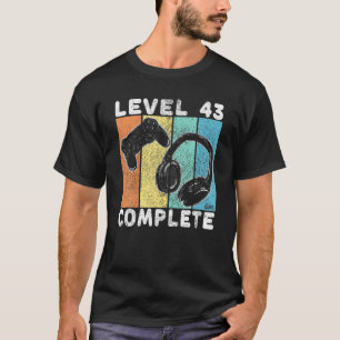 Mens 43Rd Birthday Men Gaming T Level 43 Complete T-Shirt