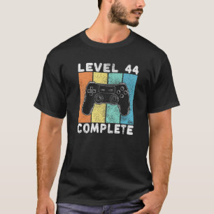 Mens 44Th Birthday Men Gaming Level 44 Complete 44 T-Shirt