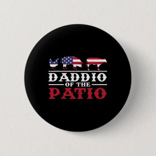 Mens 4th Of July Bbq Shirt Daddio Of The Patio Bar 2 Inch Round Button