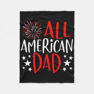 Mens 4th Of July Family Matching Shirts All Americ Fleece Blanket