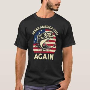 Mens 4th Of July Make America Fishing Again Reel T-Shirt
