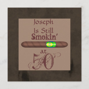 Men's 50th Birthday Cigar Invitations Still Smokin