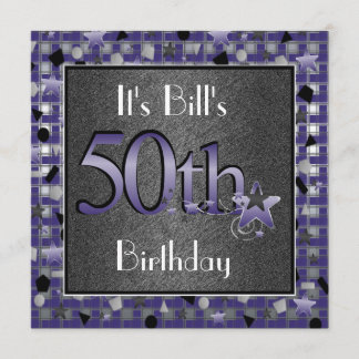 Mens 50th Birthday Party Invitation CUSTOM