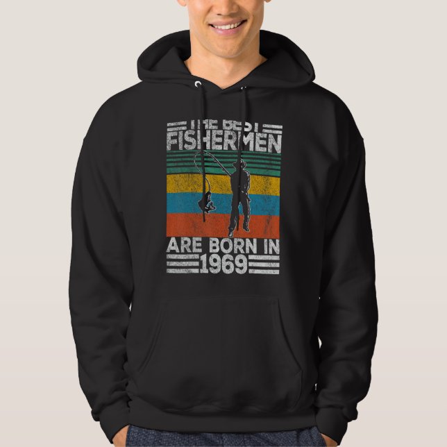 Mens 53 Years Old Fisherman Fishing 53th Birthday  Hoodie (Front)