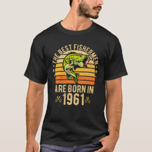 Mens 60 Year Old Fishing 60Th Birthday Born In 196 T-Shirt