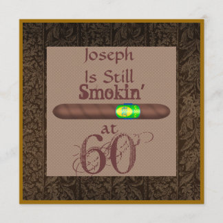 Mens 60th Birthday Cigar Invitations Personalized