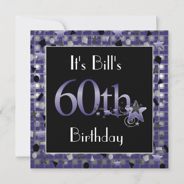 MeN'S 60th Birthday Party Invitation Personalized (Front)