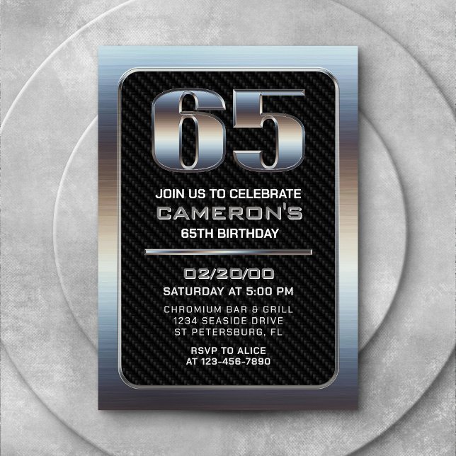 Men's 65th Birthday Invitation (Creator Uploaded)