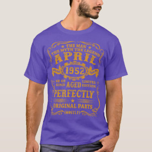 Mens 70 Year Old Gifts April 1952 Man Myth Legend T-Shirt