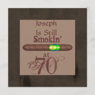 Men's 70th Birthday Cigar Invitations