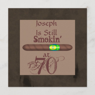 Men's 70th Birthday Cigar Invitations
